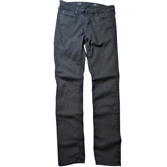 AG Adriano Goldschmied The Prima Cigarette Leg Super Black Low Rise Size 27R - Picture 2 of 9